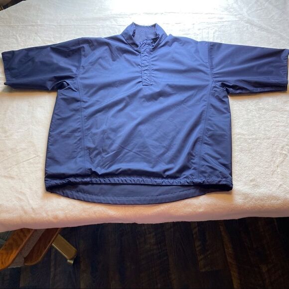 Zero Resistance Dark Blue Half Sleeve 1/4 Zip Water Resistant Pullover Size Med - Picture 3 of 13